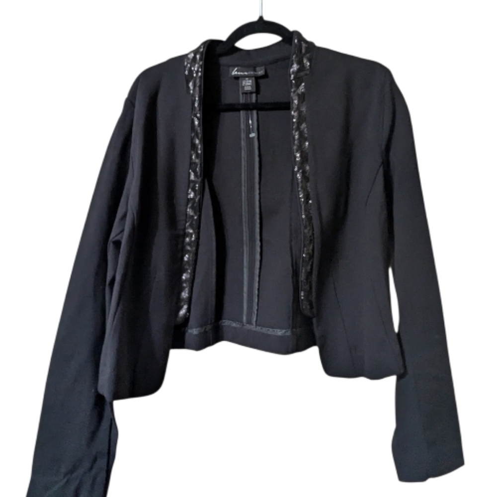 NWOT Lane Bryant Sequin Trim Open Jacket, Size 14